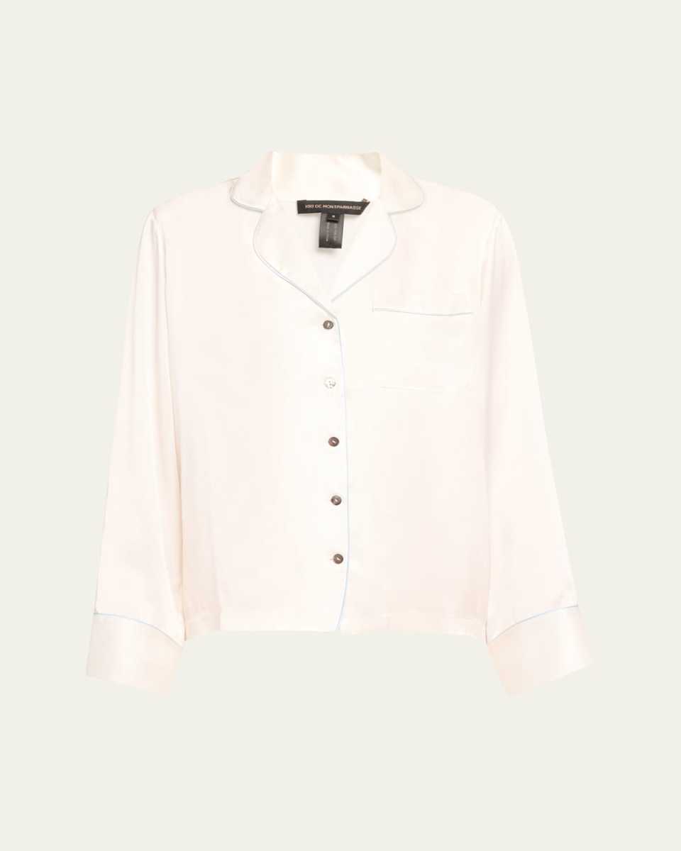 Button-Down Silk Pajama Top